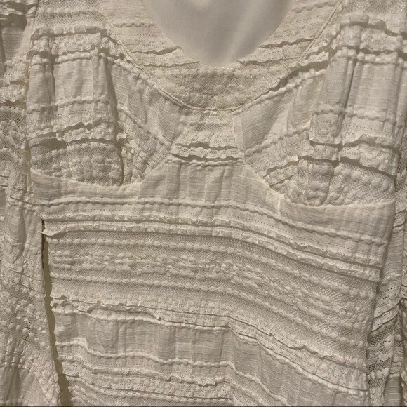 Tularosa Dress White Lula Balloon Long Sleeve Boho Crochet Lace Mini Short Small - Picture 4 of 10